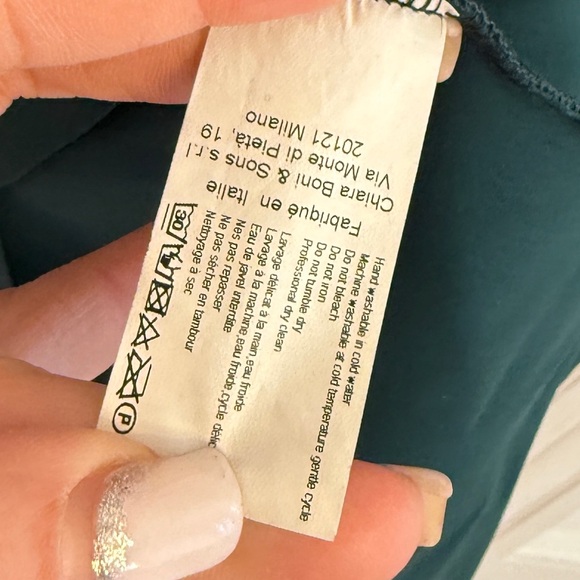 LA PETITE ROBE CHIARA BONI Women's Dark Green V-Neck Wrap Front Ruched Dress - Picture 4 of 6